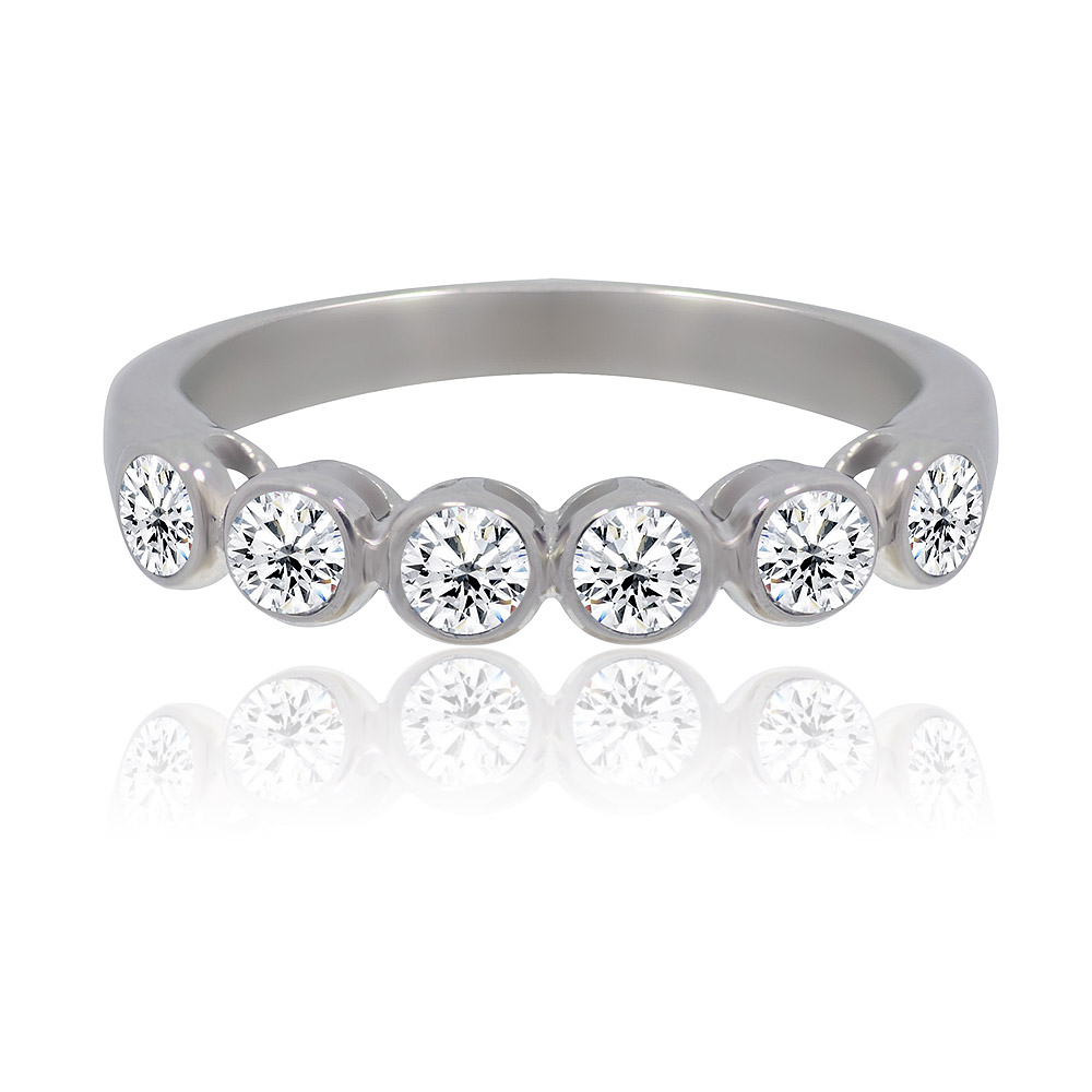 Bezel Set Stackable Band Ring